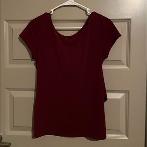 Maroon open back blouse, Express size Small